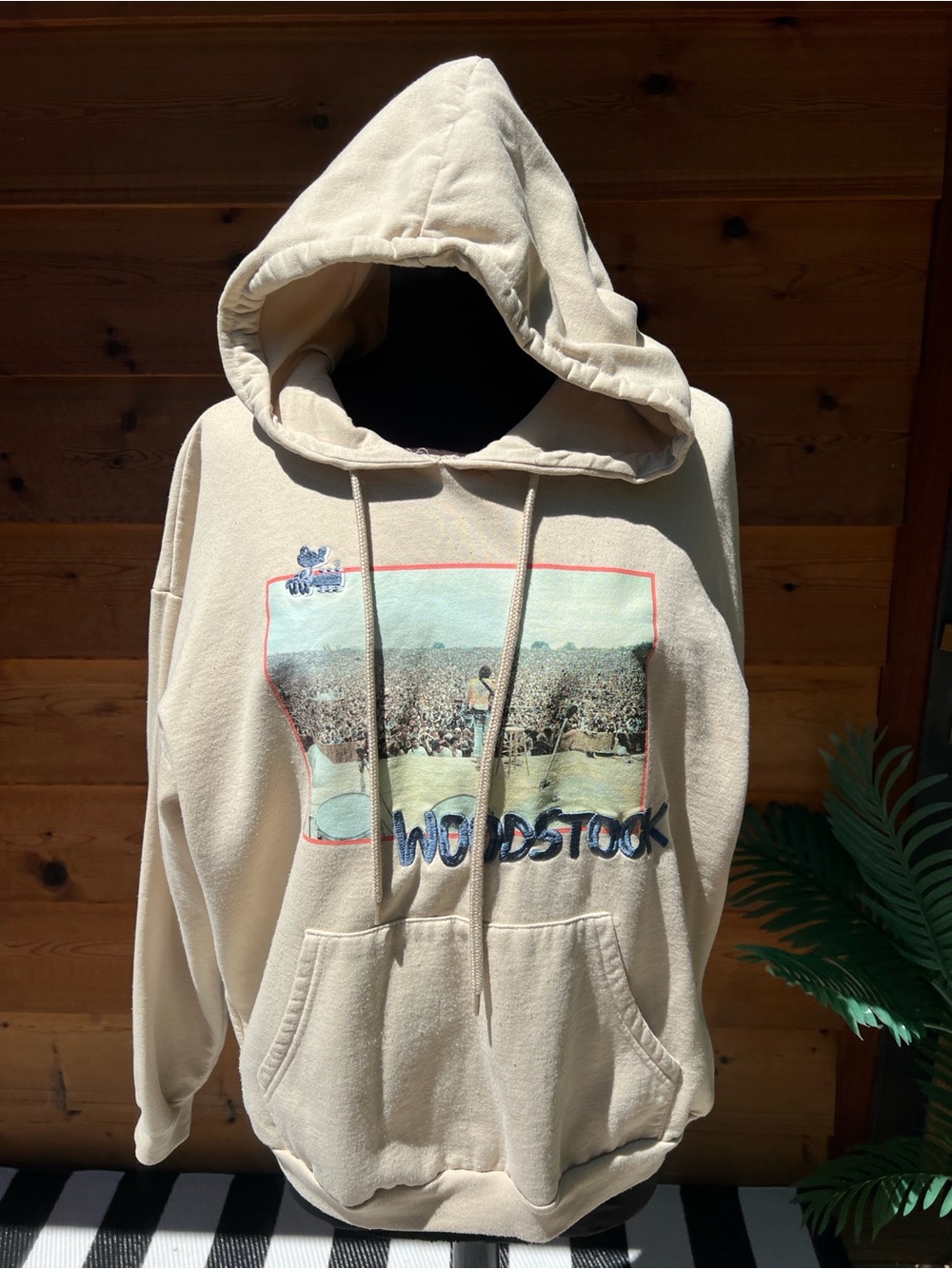 Woodstock Graphic Beige Hoodie Sweatshirt - Unbranded